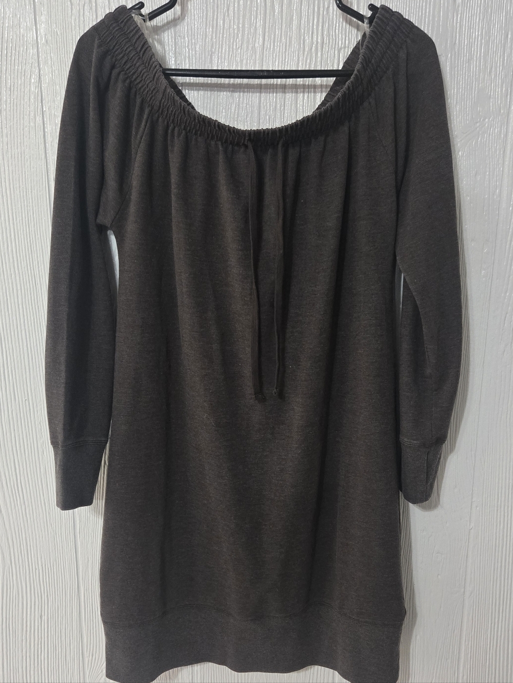 Central Park Womens M Gray Off Shoulder Sweatpants Dress Tunic Mini